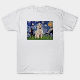 Italian Spinone in Adapted Starry Night (by Van Gogh) T-Shirt